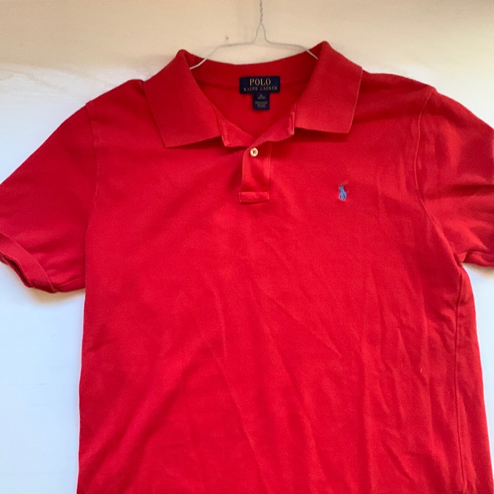 Boys Ralph Lauren polo red and white size XL